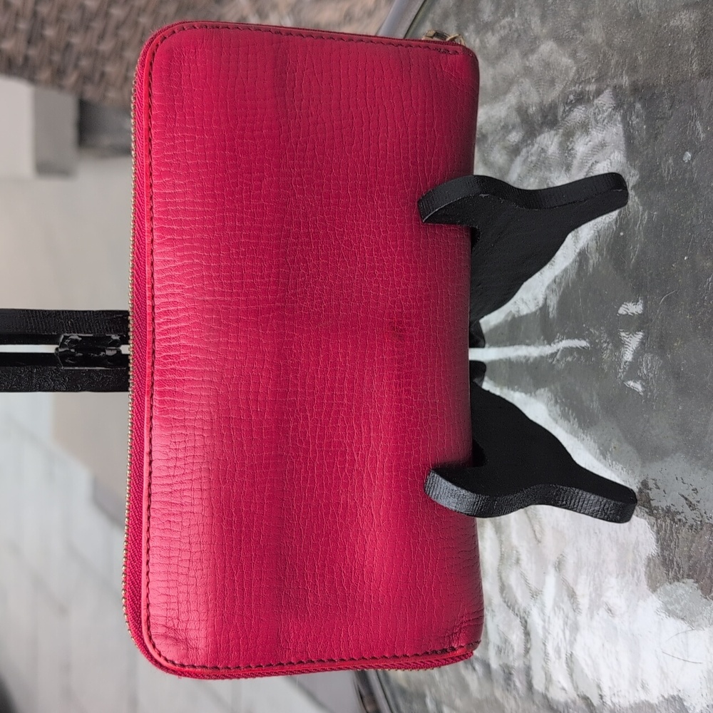 Chloe Red Leather Zip Around Bow Wallet With Dustbag - Picture 5 of 14